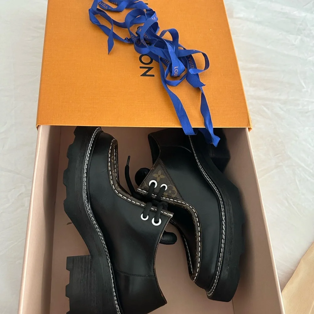 Louis Vuitton Beaubourg Platform Derby Shoes size 38 - Picture 8 of 12